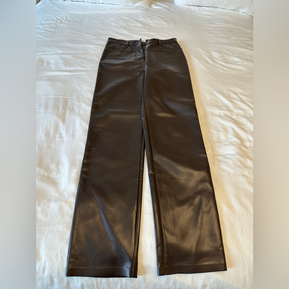 Wilfred Dark Brown Vegan Leather Pants NWOT